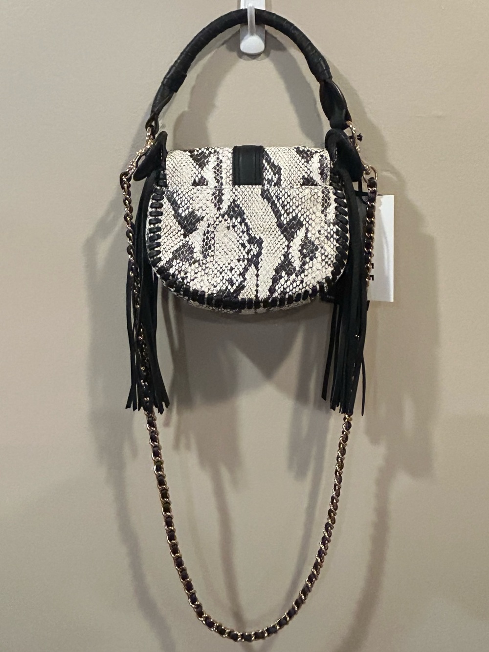 Aimee Vanilla Snake Jeweled Willow Novelty Mini Crossbody - Picture 2 of 13
